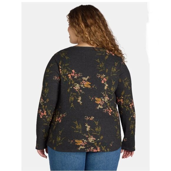 Women's Plus Cozy Waffle Henley Long Sleeve Shirt 2-Pack Size 2X - Picture 11 of 12